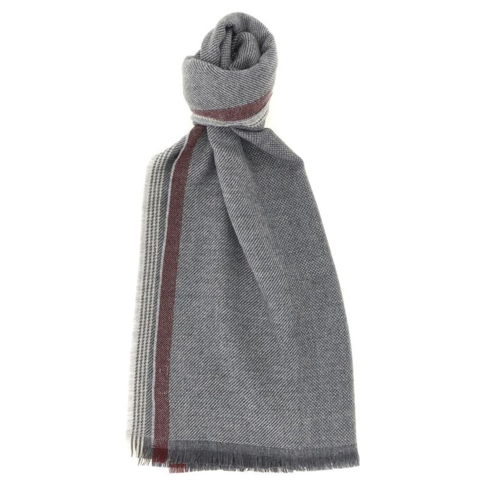 Brunello Cucinelli Gray Wool Men's Scarf